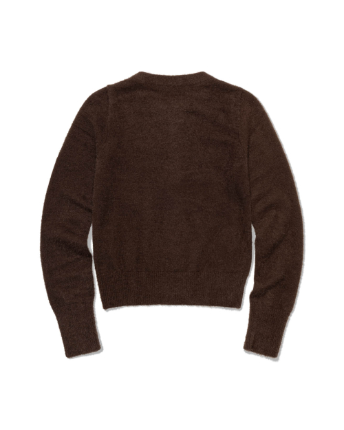 Soft Fuzzy Knit Cardigan (BROWN)
