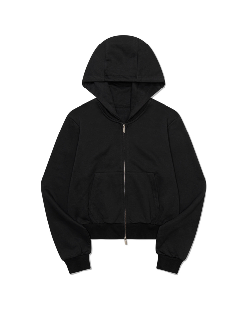 Cropped Zip Hoodie (BLACK)
