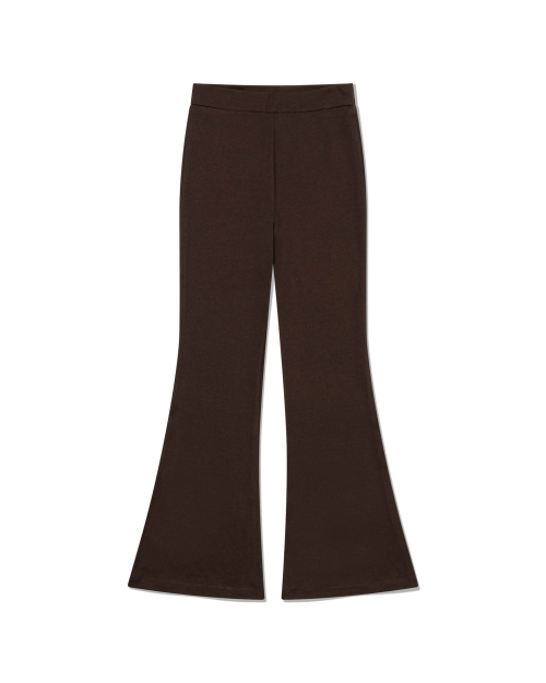Hidden Zip Flare Pants (BROWN)