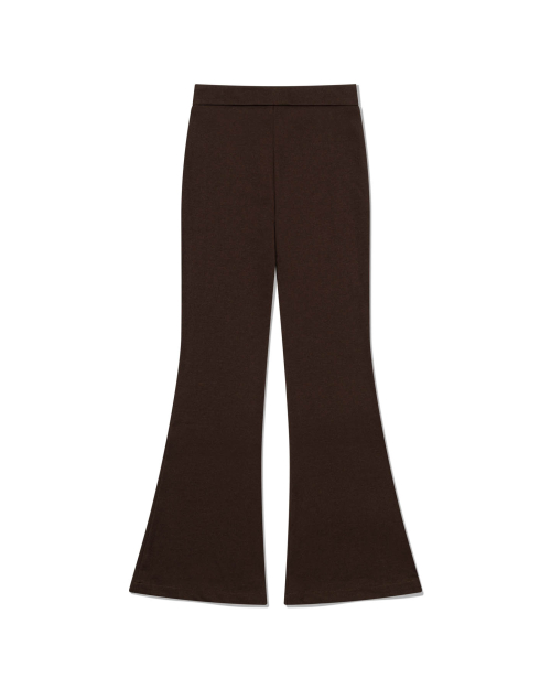Hidden Zip Flare Pants (BROWN)