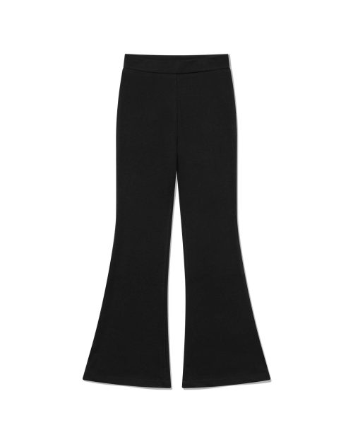 Hidden Zip Flare Pants (BLACK)