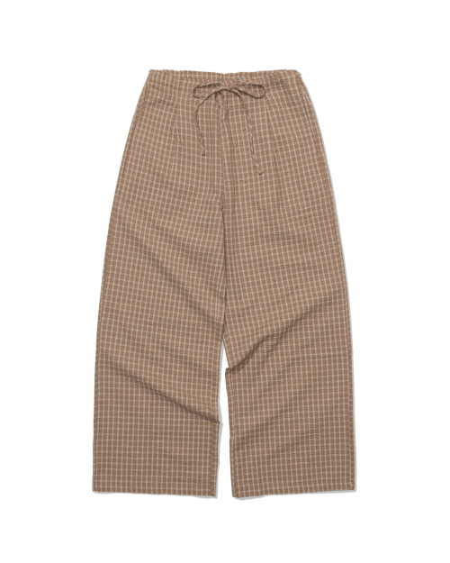 CHECKED LOUNGE PANTS (BEIGE)