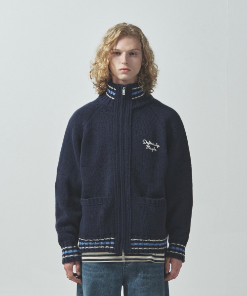 Кардиган Youth Fragment Cowichan на молнии — Navy