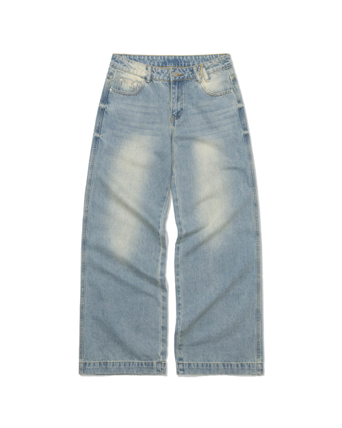 Sand fade Wide Jeans (LIGHT BLUE)