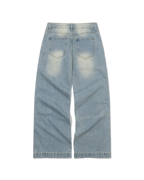 Sand fade Wide Jeans (LIGHT BLUE)