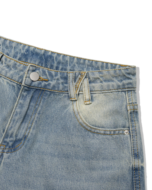Sand fade Wide Jeans (LIGHT BLUE)