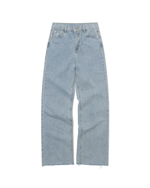 Fray Hem cut Jeans (WASHED LIGHT BLUE)