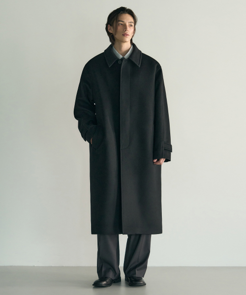 Оверсайз пальто балмакаан из кашемира [Black]