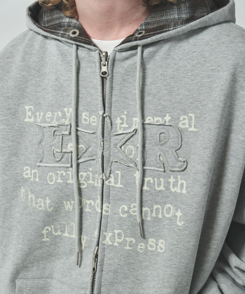 Двустороннее худи в клетку Sentimental (Grey)