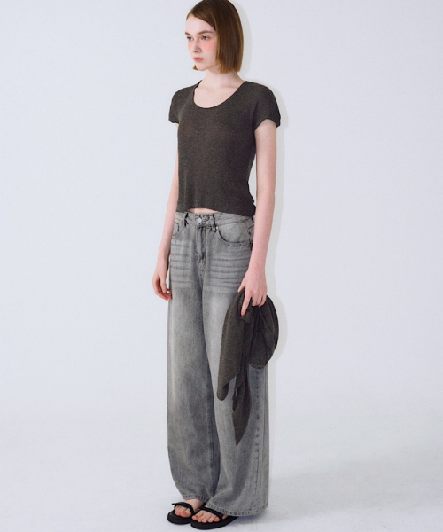 Washed Denim Pants