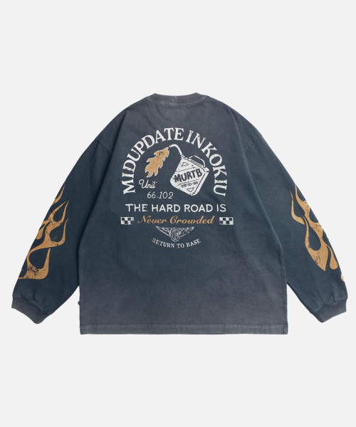 Flame Print Long Sleeve T-shirt_2color