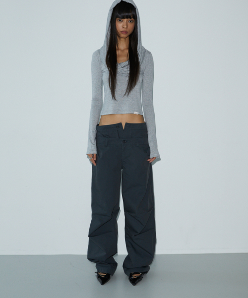 Drape Hood T-shirt (GRAY)