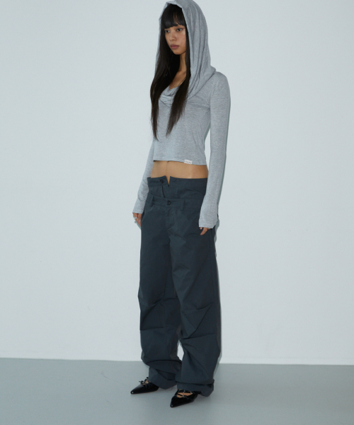 Drape Hood T-shirt (GRAY)