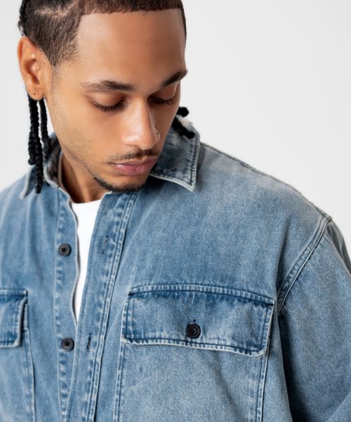 Vintage Denim Overshirt Jacket_Blue