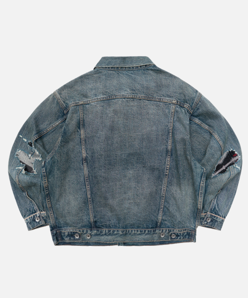 Retro Denim Trucker Jacket_Blue
