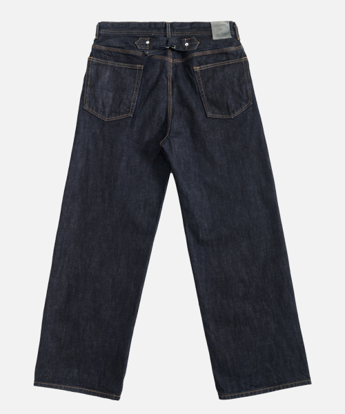 Straight Dark Washing Denim Pants_Deep blue