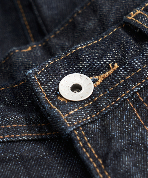 Straight Dark Washing Denim Pants_Deep blue