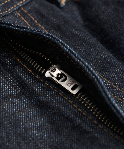 Straight Dark Washing Denim Pants_Deep blue