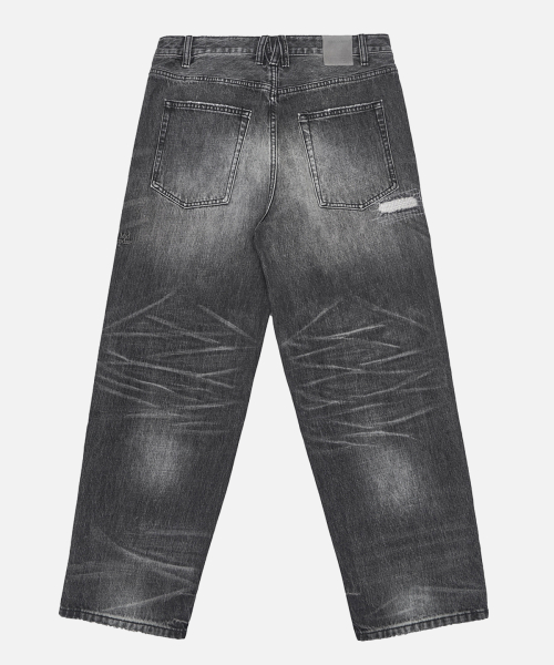 Destroyed чёрный Washing Denim Pants_Black