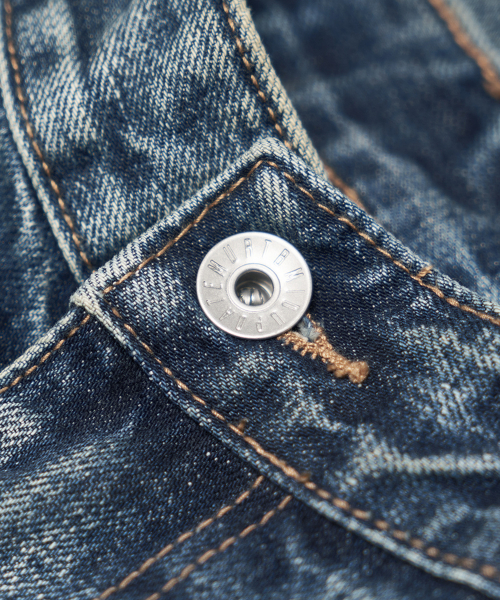 Destroyed Mid Washing Denim Pants_Blue