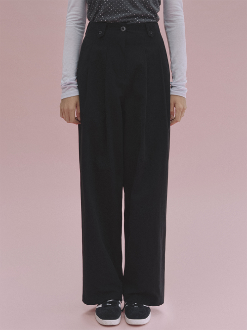Amber cotton wide pants (black)