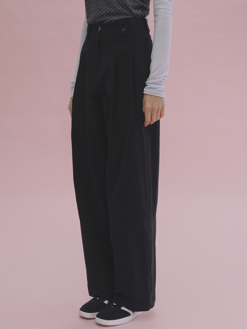 Amber cotton wide pants (black)