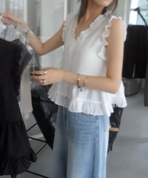 Frill Blouse - 2colors