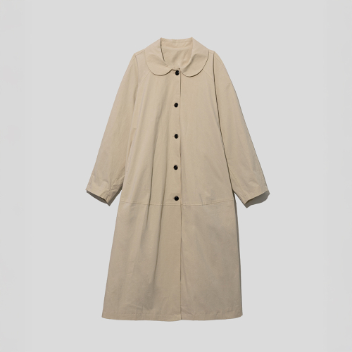 PM_Green plaid cuff coat_BEIGE