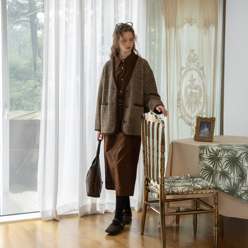 PM_Loose dots jacket_BROWN