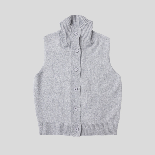 PM_High neck knit vest_GRAY