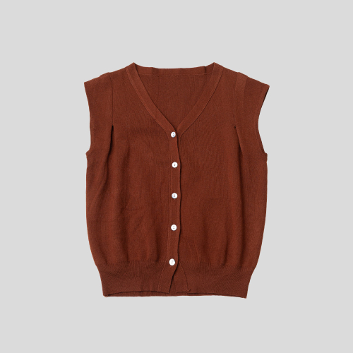PM_Knit button vest_WINE