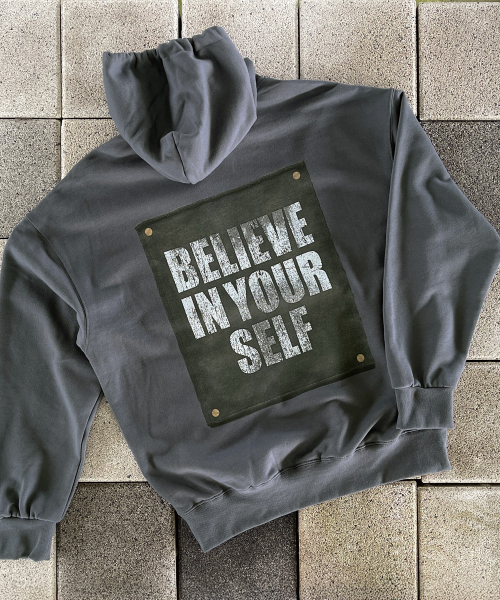 Худи с патчем BELIEVE IN YOURSELF (Charcoal)
