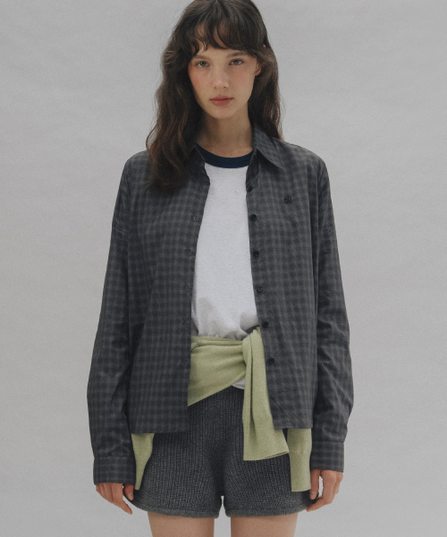 Veil check shirt (charcoal)