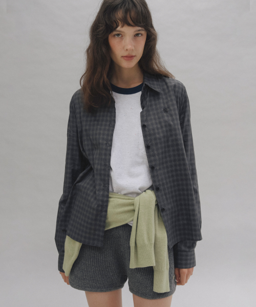 Veil check shirt (charcoal)