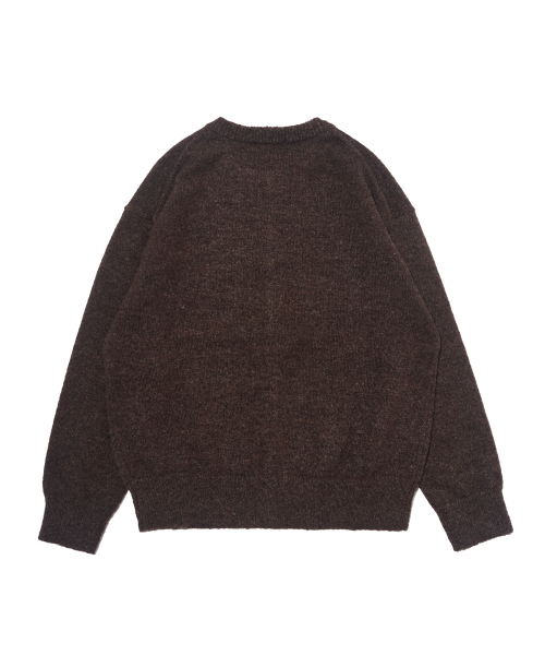 WOOL BLEND ROUND KNIT CARDIGAN