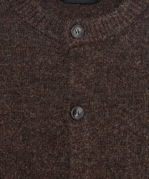 WOOL BLEND ROUND KNIT CARDIGAN