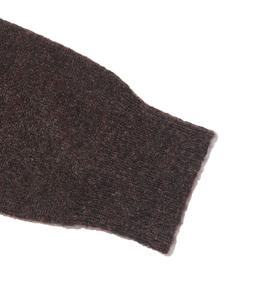 WOOL BLEND ROUND KNIT CARDIGAN
