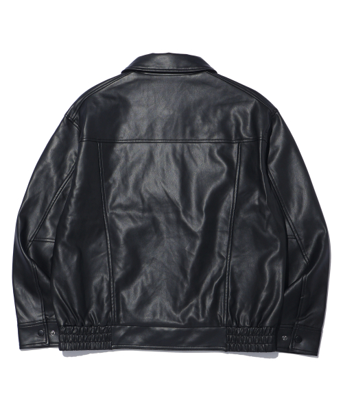 Кожаный блузон с воротником LQ1JU018_Black