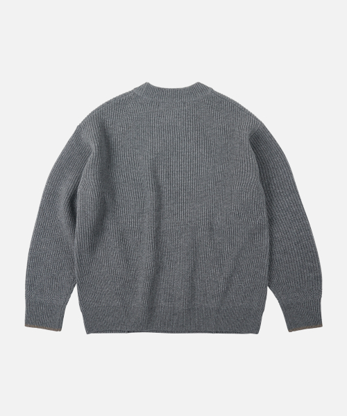 KANGAROO ROUND PULLOVER KNIT _ GRAY