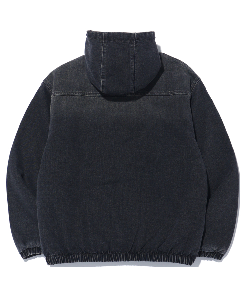 Джинсовый пуховик на молнии LQ1JU024_BLACK