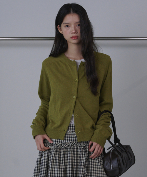 Круглый кардиган из мериносовой шерсти, Olive