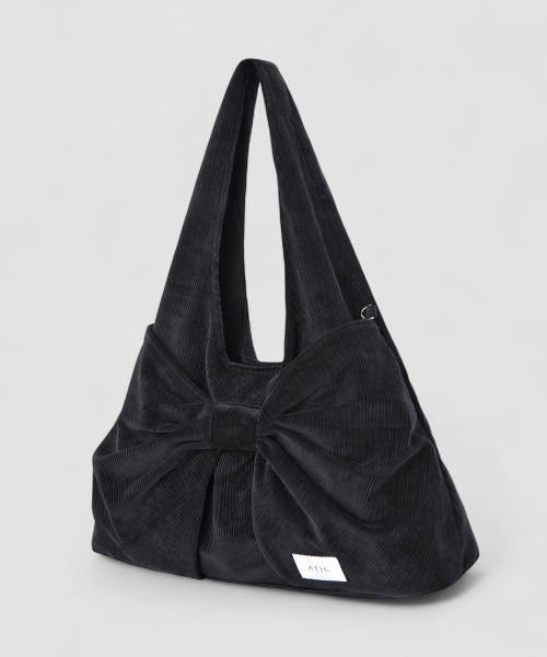 Corduroy Dewy Ribbon Large Bobo Shoulder Bag _ Musinsa издание [чёрный]