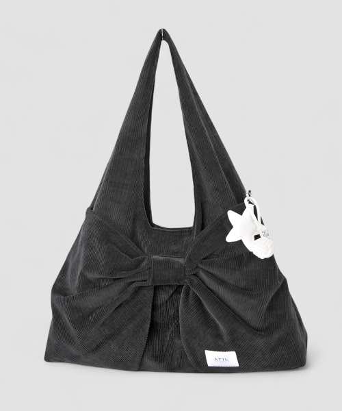 Corduroy Dewy Ribbon Large Bobo Shoulder Bag _ Musinsa издание [чёрный]