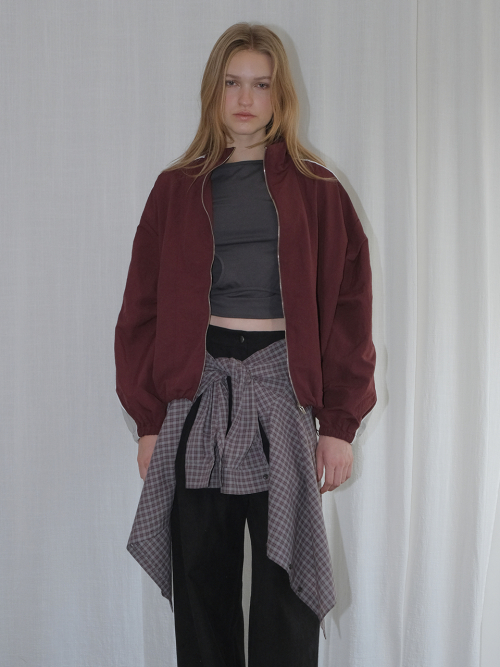 Color Block Wind Jumper, Wine