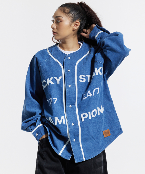 Бейсбольная куртка джерси Lucky Strike Champion Blue