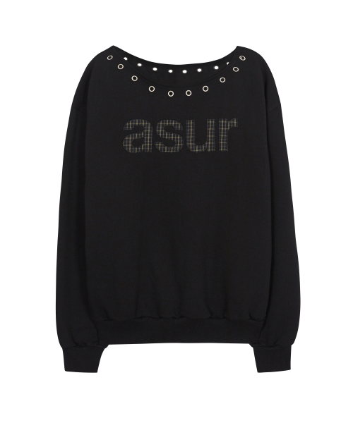 Свитшот AU на одно плечо с вырезом лодочкой, black