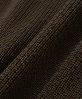 KNITTED [ニティドXファッションプラネット] コットンワッフルラウンドニット ブラウン 画像 6
