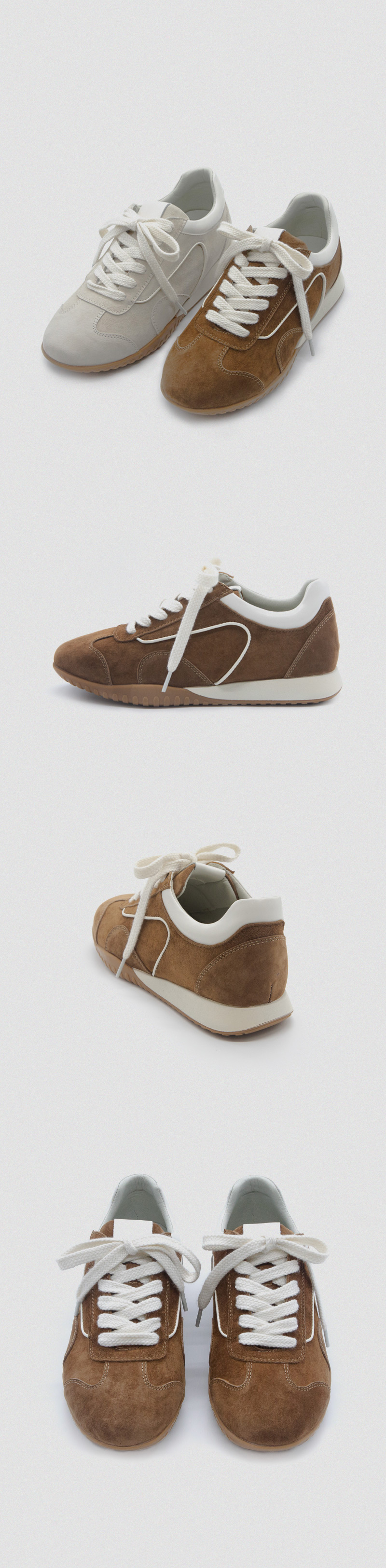 Classic Tone Sneakers(att201) 브라운·베이지 컬러 디테일 컷