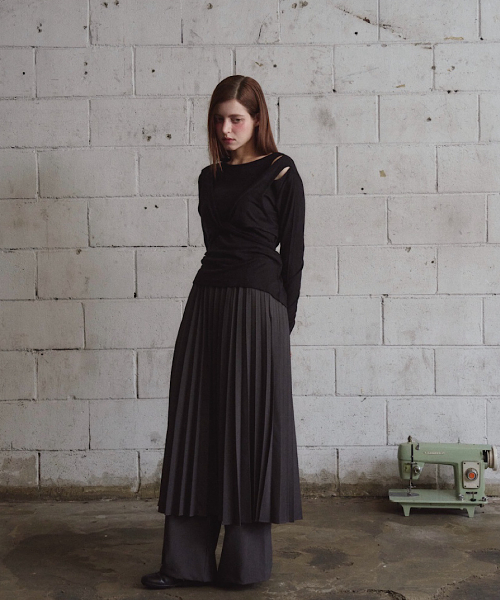 Pleats юбка штаны (2C)