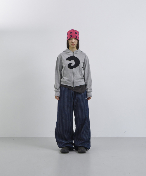 Худи на молнии Horn Applique (Grey)
